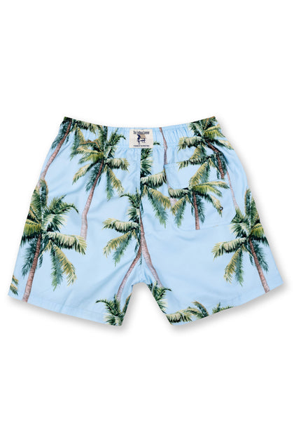 Men's Printed Swim Trunks - Palm Trees - Pink