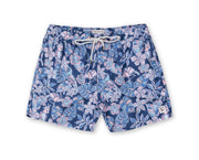 Mens Printed Swim Shorts - Navy