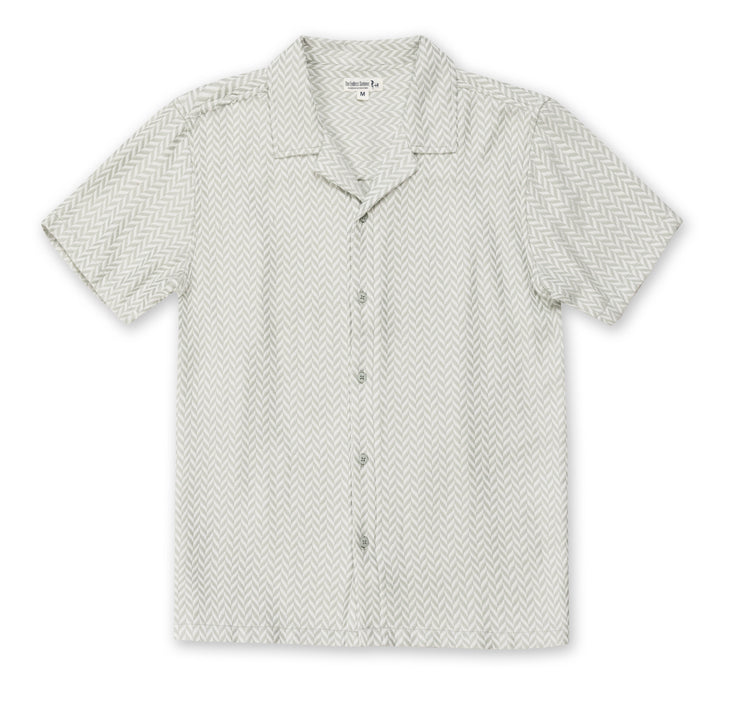 Mens Jacquard Short Sleeve Buttondown