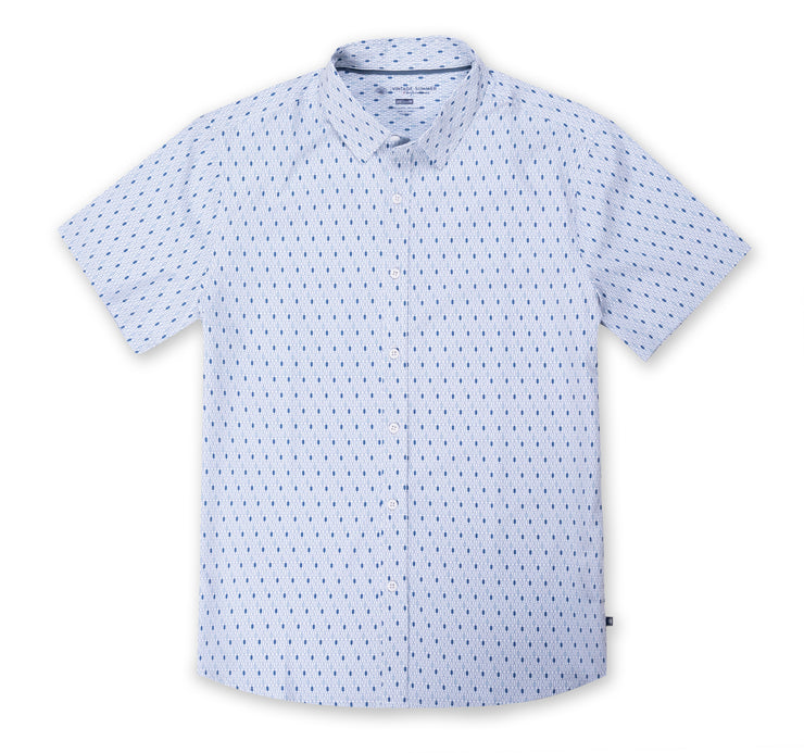 Mens Performance Printed 4-Way Stretch Button Down