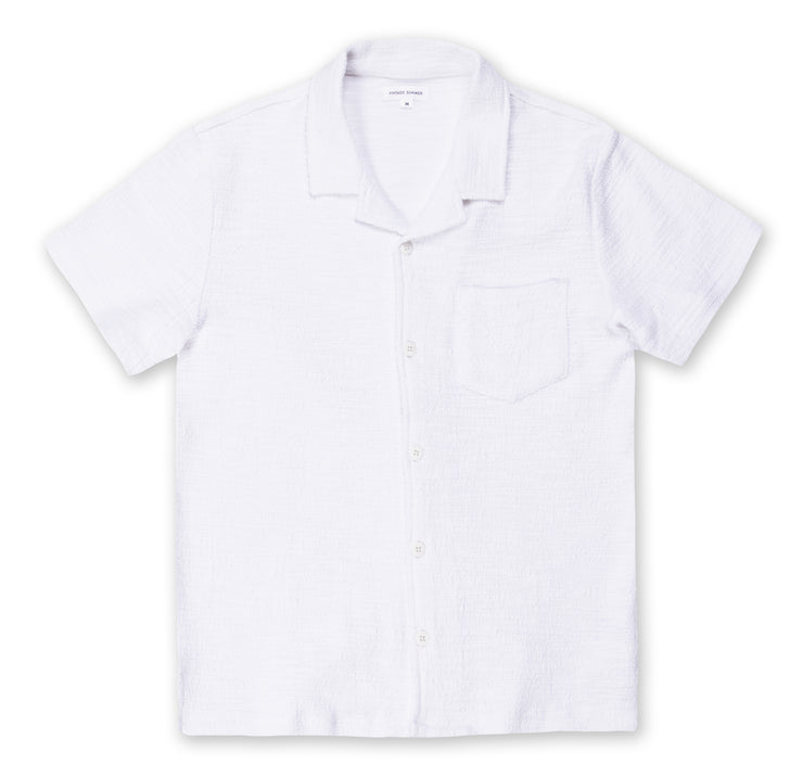 Mens Slub Terry Buttondown