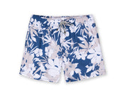 Mens Printed Swim Shorts - Navy