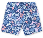 Mens Printed Swim Shorts - Navy