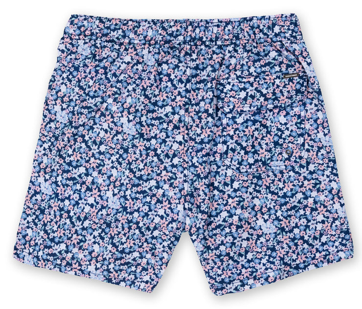 Mens Printed Swim Shorts - Navy