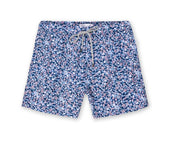 Mens Printed Swim Shorts - Navy