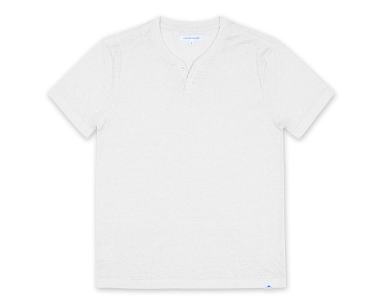 Mens Short Sleeve Beach Notch Tee - White