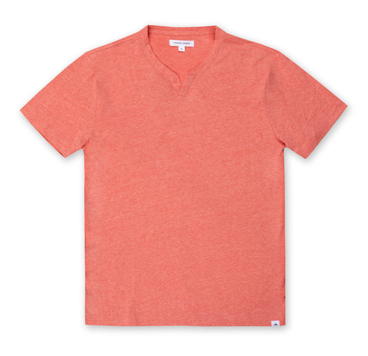 Mens Short Sleeve Beach Notch Tee - Red