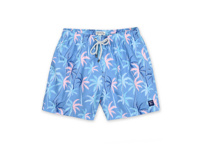 MENS SWIM SHORTS W/ PARTY PALM TREE PRINT - MULTI