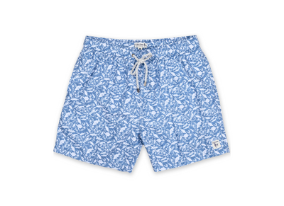 MENS SWIM SHORTS W/ DISTY SEALIFE PRINT - DENIM