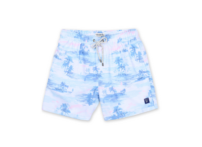 MENS SWIM SHORTS W/ SCENIC PRINT - MULTI