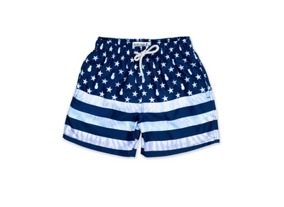 TODDLER STARS AND PINEAPPLES SWIM SHORTS - NAVY