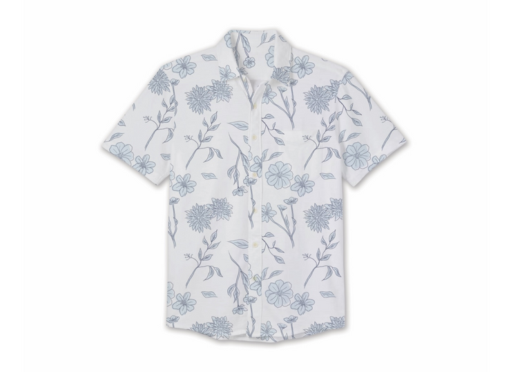 Men's Printed Short Sleeve Buttondown