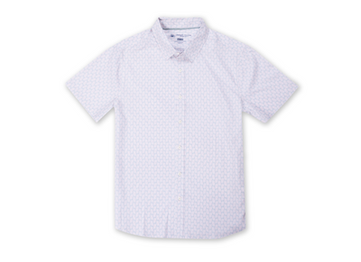 Mens Performance Printed 4-Way Stretch Button Down