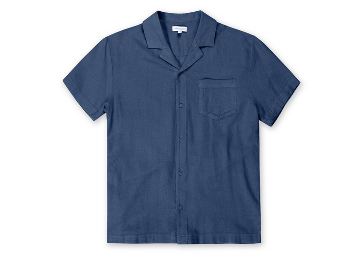 Mens Lightweight Basket Weave Camp Shirt