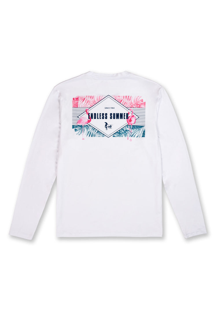 BOYS LONG SLEEVE SUNSHIRT - WHITE