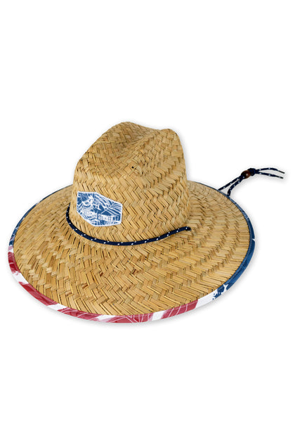 MENS STRAW HAT W/ FLAG PRINT – VintageSummerSwimwear.com