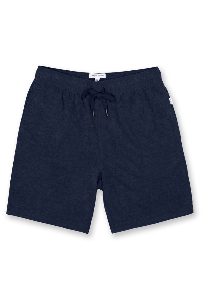 MENS SOLID TERRY SHORTS - NAVY ...